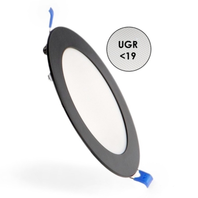 Dalle LED Ronde Noire 12w CCT Coupe 150mm