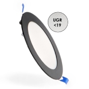 Dalle LED Ronde Noire 12w CCT Coupe 150mm