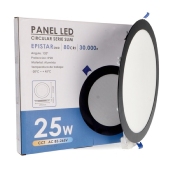 Dalle LED Ronde Noire 25w CCT Coupe 280mm