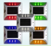 Plot Routier LED Solaire Clignotant Vert 6 Leds