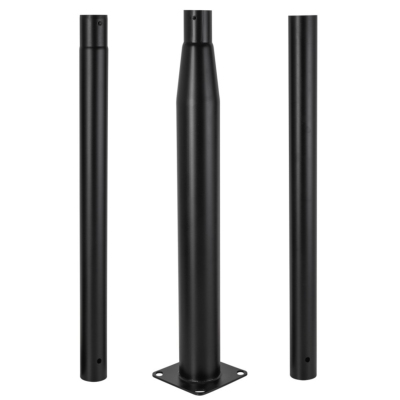 Colonne Aluminium pour luminaire Eclairage Public 3 mètres  Démontable en 3 sections Noir