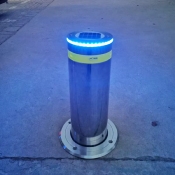 Potelet de Voirie LED Solaire avec bande rétroréfléchissante Acier Inoxydable 900mm 