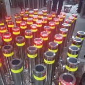 Potelet de Voirie LED Solaire avec bande rétroréfléchissante Acier Inoxydable 900mm 