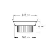 Spot LED Downlight COB Orientable Rond 15W Blanc 110mm