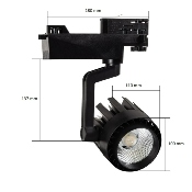 Spot LED Dora 30w Noir pour Rail Triphasé