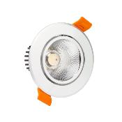 Spot LED Downlight COB Orientable Rond 7W Argenté 65mm