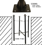 Colonne Acier galvanisé pour luminaire Eclairage Public 3M/4M Démontable 