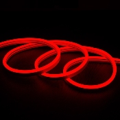 Gaine Néon LED Flexible Dimmable 7.5W/m 220V AC 120LED/m  180° Rouge IP67 Sur Mesure Coupe tous les 100cm
