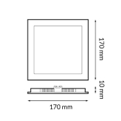 Dalle LED Carré Pro 12w CCT Coupe 150x150mm