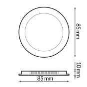 Dalle LED Ronde Pro 5w CCT Coupe 75mm