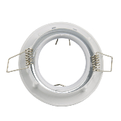 Kit Support de Spot Rond Orientable Blanc+Ampoule LED GU10+Douille Automatique