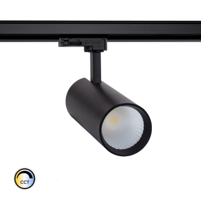 Spot LED Bertha 30w Noir CCT pour Rail Triphasé