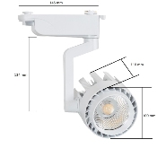 Spot LED Dora 30w Blanc pour Rail Monophasé