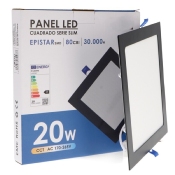 Dalle LED Carré Noire 20w CCT Coupe 205x205mm