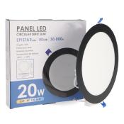 Dalle LED Ronde Noire 20w CCT Coupe 205mm