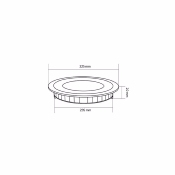 Dalle LED Ronde Alu 18W Coupe 205mm