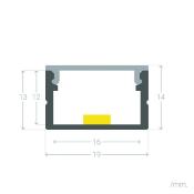 Profilé Aluminium avec Capot continu pour Ruban LED jusqu'à 16mm