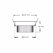 Spot LED Downlight COB Orientable Rond 12W Argenté 90mm