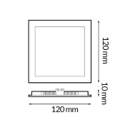 Dalle LED Carré Pro 6w CCT Coupe 105x105mm