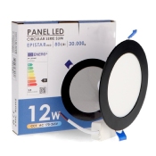 Dalle LED Ronde Noire 12w CCT Coupe 150mm