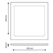 Dalle LED Carré Silver 20w CCT Coupe 205x205mm