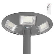 Luminaire LED Solaire Rond 150W 15000 lm IP67 avec Détecteur de Présence Gris