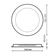 Dalle LED Ronde Pro 6w CCT Coupe 110mm