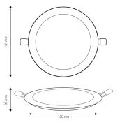 Dalle LED Ronde  Silver 12w CCT Coupe 150mm