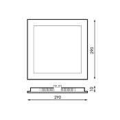 Dalle LED Carré Noire 25w CCT Coupe 285x285mm